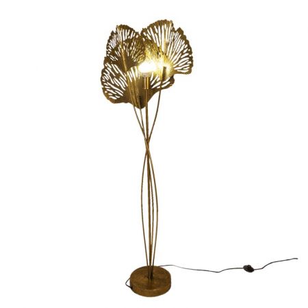 Clayre & Eef Stehlampe Ø 62x161 cm Goldfarbig Metall Stehender Lampe