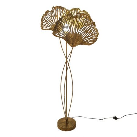 Clayre & Eef Stehlampe Ø 62x161 cm Goldfarbig Metall Stehender Lampe