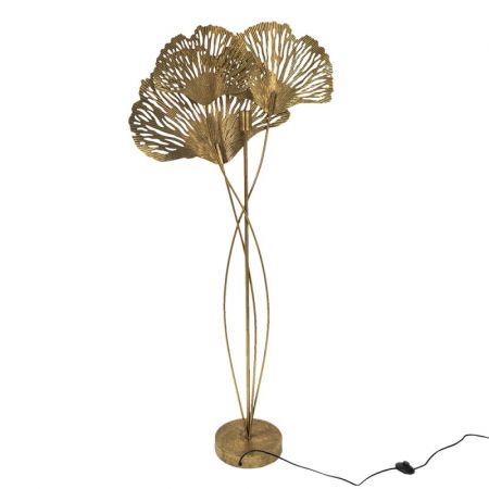 Clayre & Eef Stehlampe Ø 62x161 cm Goldfarbig Metall Stehender Lampe