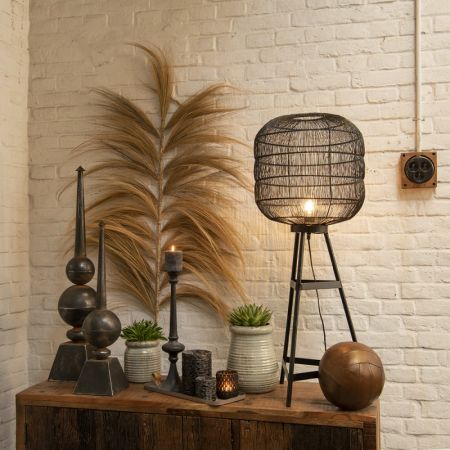 Clayre & Eef Stehlampe Ø 39x100 cm  Schwarz Metall Stehender Lampe