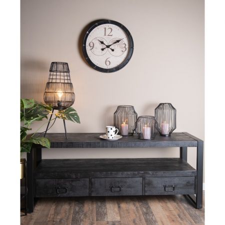 Clayre & Eef Nachttischlampe Ø 20x59 cm  Schwarz