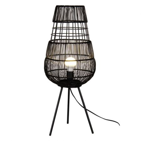 Clayre & Eef Nachttischlampe Ø 20x59 cm  Schwarz