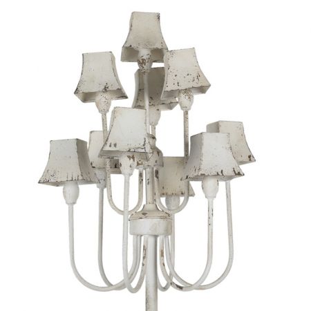 Clayre & Eef Stehlampe Ø 40x159 cm  Weiß Metall Stehender Lampe