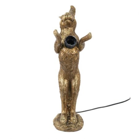 Clayre & Eef Tischlampe Kaninchen 12x24x41 cm Goldfarbig Kunststoff
