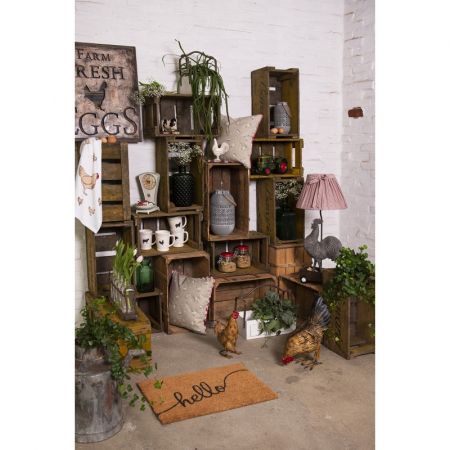 Clayre & Eef Lampenfuß 35x20x55 cm  Braun Kunststoff Hahn Rechteckig