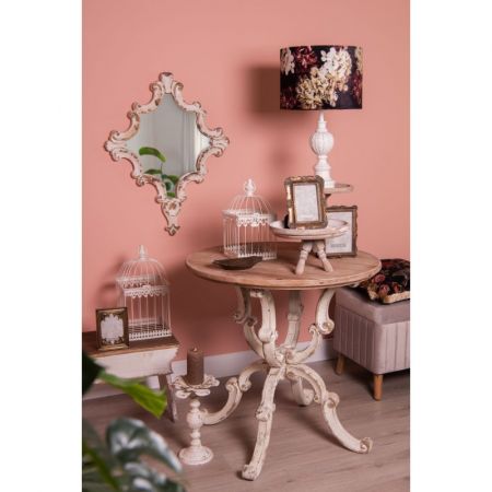 Clayre & Eef 6LMP665 Lampenfuß Ø 11x40 cm  Weiß Holz Rund
