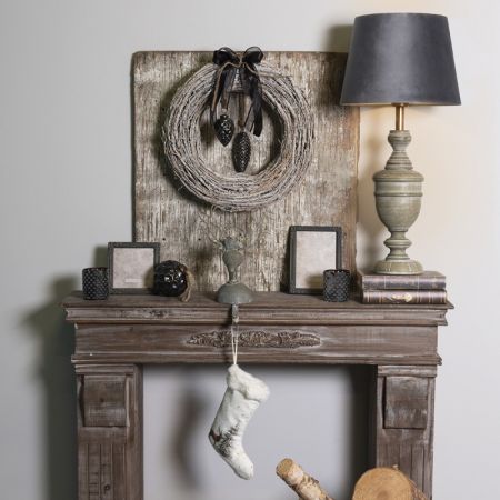 Clayre & Eef Lampenfuß Ø 13x50 cm  Grau Holz Rund
