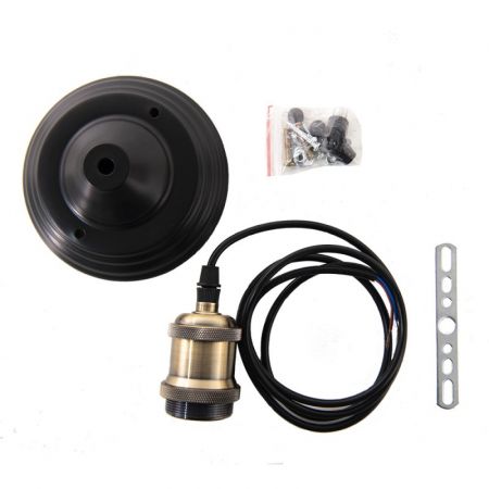 Clayre & Eef Kabelpendel 150 cm  Grün Schwarz Kunststoff Pendelleuchte