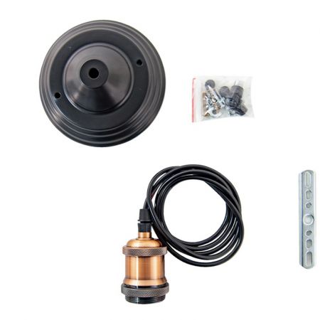 Clayre & Eef Kabelpendel 150 cm  Kupferfarbig Kunststoff Pendelleuchte