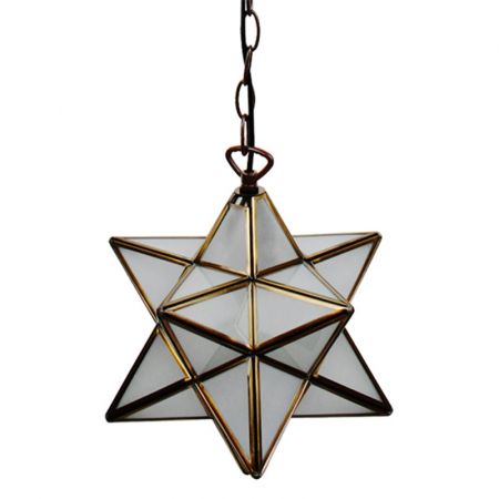 Clayre & Eef Hängelampe Tiffany Ø 31x31 cm Weiß Glas Metall Hängelampe Esszimmer