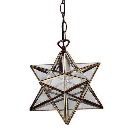 Clayre & Eef Hängelampe Tiffany Ø 31x31 cm Glas Metall Hängelampe Esszimmer