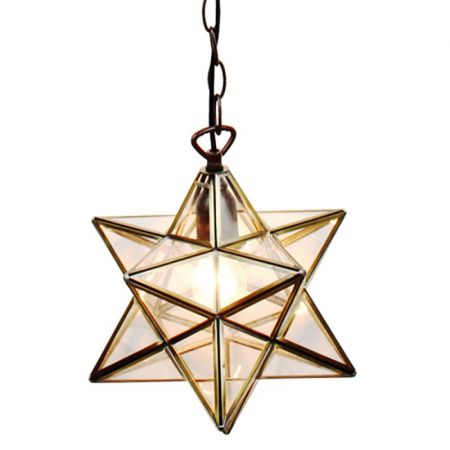 Clayre & Eef Hängelampe Tiffany Ø 31x31 cm Glas Metall Hängelampe Esszimmer