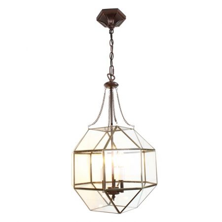 Clayre & Eef Hängelampen Esszimmer Ø 19x25 cm  Grau Glas