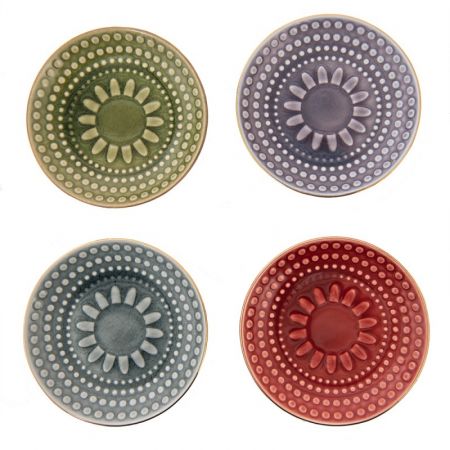 Clayre & Eef Geschirr Frühstuckteller Ø 13 cm Grün Keramik Rund Teller