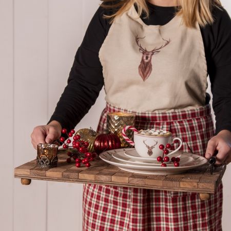 Clayre & Eef COLFP Teller Ø 26 cm Beige Braun Porzellan