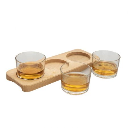 Clayre & Eef Servierschale 29x11x7 cm Holz Glas Tablett