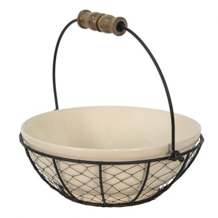 Clayre & Eef Suppenschüssel Ø 25x9 cm Beige Keramik