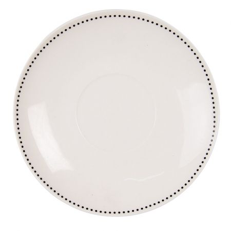 Clayre & Eef Tasse mit Unterteller 200 ml Beige Schwarz Porzellan Blumen Kaffee