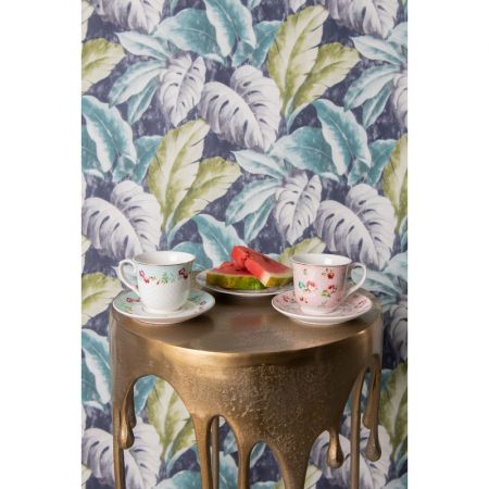 Clayre & Eef Kaffeetasse mit Unterteller 250 ml Rosa Porzellan Blumen Tasse mit Unterteller Kaffee