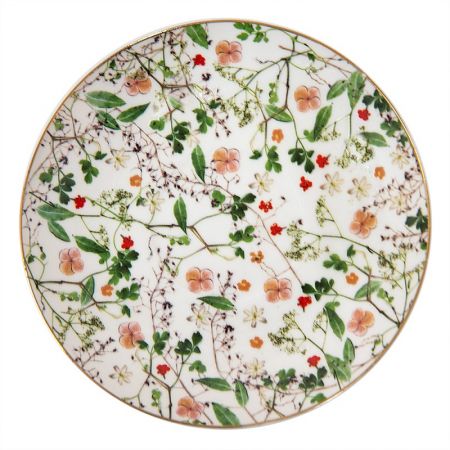 Clayre & Eef Kaffeetasse mit Unterteller 200 ml Grün Porzellan Tasse mit Unterteller Kaffee