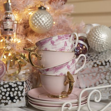 Clayre & Eef Tasse & Untertasse 250 ml Rosa