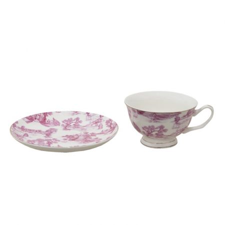 Clayre & Eef Tasse & Untertasse 250 ml Rosa