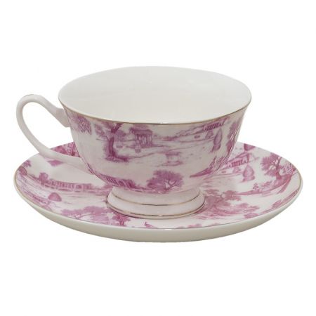 Clayre & Eef Tasse & Untertasse 250 ml Rosa
