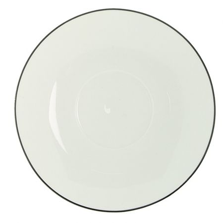 Clayre & Eef Kaffeetasse mit Unterteller 220 ml Weiß Schwarz Porzellan Herzen Vögel Tasse mit Unterteller Kaffee