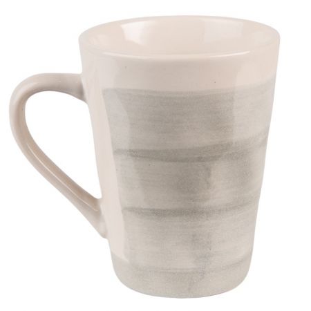 Clayre & Eef Becher 400 ml Grau Grün Keramik Tasse Kaffeetasse