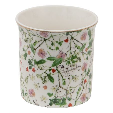 Clayre & Eef Becher 330 ml Grün Porzellan Blumen Tasse Kaffeetasse