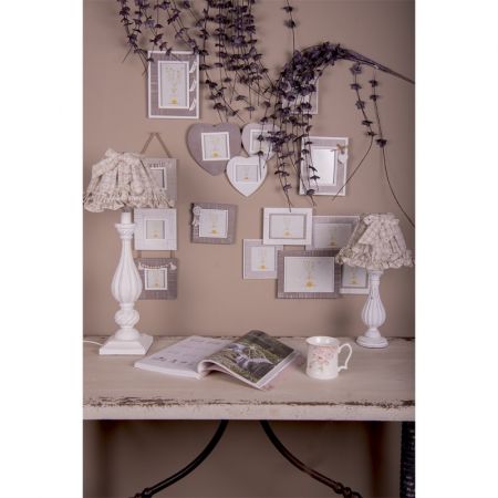 Clayre & Eef Becher 414 ml Weiß Rosa Porzellan Blumen Tasse Kaffeetasse