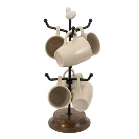 Clayre & Eef Becher Baum Ø 14x39 cm Beige Keramik Becherhalter