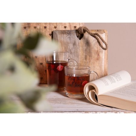 Clayre & Eef Becher 300 ml Schwarz Glas Lippen Tasse Kaffeetasse