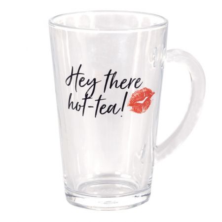 Clayre & Eef Becher 300 ml Schwarz Glas Lippen Tasse Kaffeetasse