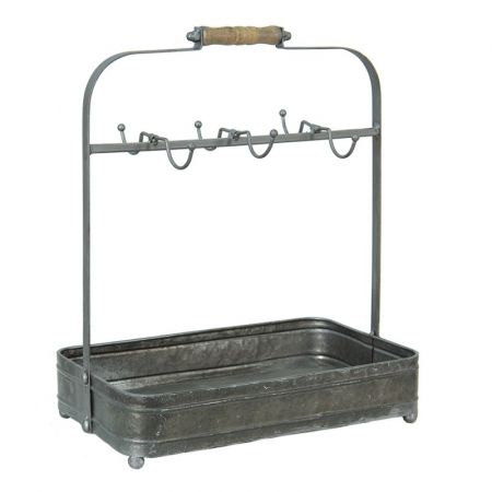 Clayre & Eef Schlüsselbrett 34x21x40 cm Grau Metall