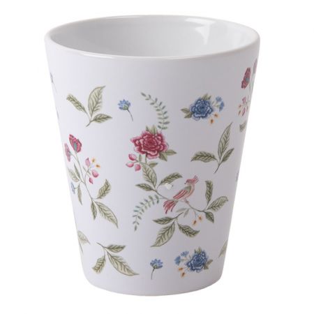 Clayre & Eef Becher 300 ml Weiß Blau Keramik Blumen Tasse Kaffeetasse