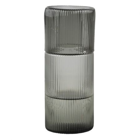 Clayre & Eef Wasserkrug 450 ml Grau Glas Rund