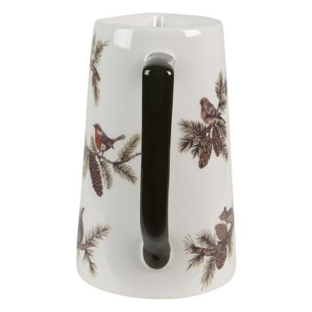 Clayre & Eef Wasserkanne 850 ml Weiß Braun Porzellan Herbst Rund Deko Accessoires