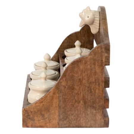 Clayre & Eef Vorratsglas Huhn 28x17x23 cm Braun