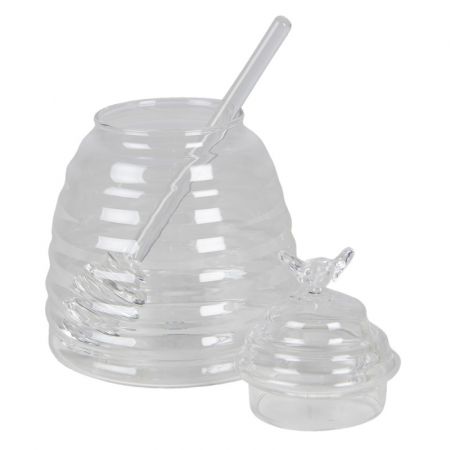 Clayre & Eef Vorratsdose mit Deckel 450 ml Glas Biene Vorratsglas