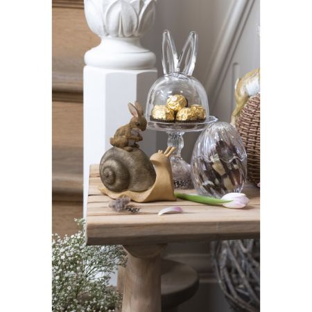 Clayre & Eef Bonbonschale Ei Ø 9x12 cm Glas Bonbonniere