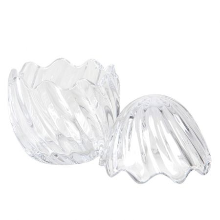 Clayre & Eef Bonbonschale Ei Ø 9x12 cm Glas Bonbonniere