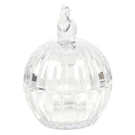 Clayre & Eef Bonbonschale Kaninchen 8x8x11 cm Glas Bonbonniere