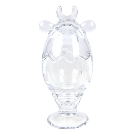 Clayre & Eef Bonbonschale Kuh Ø 8x19 cm Glas Bonbonniere