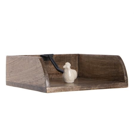 Clayre & Eef Serviettenklammer 20x18x6 cm Braun Holz