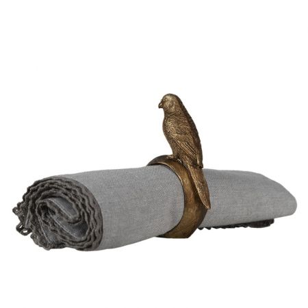 Clayre & Eef Serviettenring 4er Set 9x2x10 cm Goldfarbig