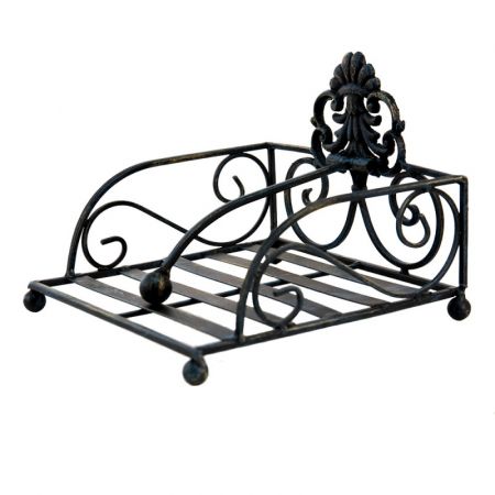 Clayre & Eef Serviettenhalter 20x20x15 cm Braun Metall Quadratisch Serviettenspender