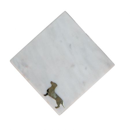 Clayre & Eef Untersetzer 10 cm Weiß Stein