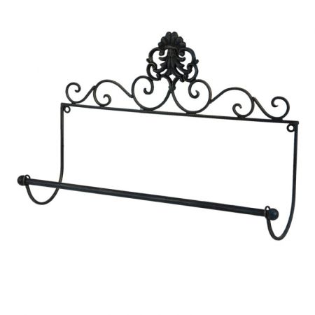 Clayre & Eef Küchenrollenhalter 44x10x29 cm Schwarz Metall