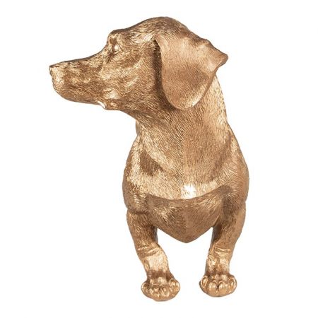 Clayre & Eef Küchenrollenhalter Hund 46x15x23 cm Goldfarbig Schwarz